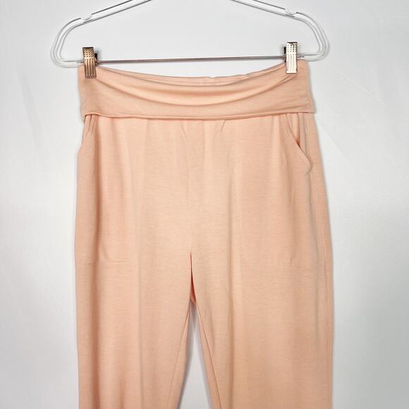 Old Navy Active Womens Small S Coral Orange Jogger Pants Foldover Waist Pockets - Picture 3 of 8